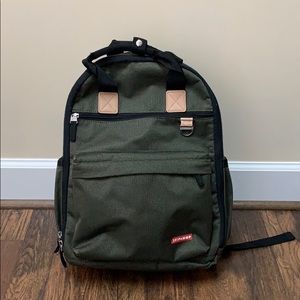 Olive Skip Hop Duo Diaper Bag Backpack